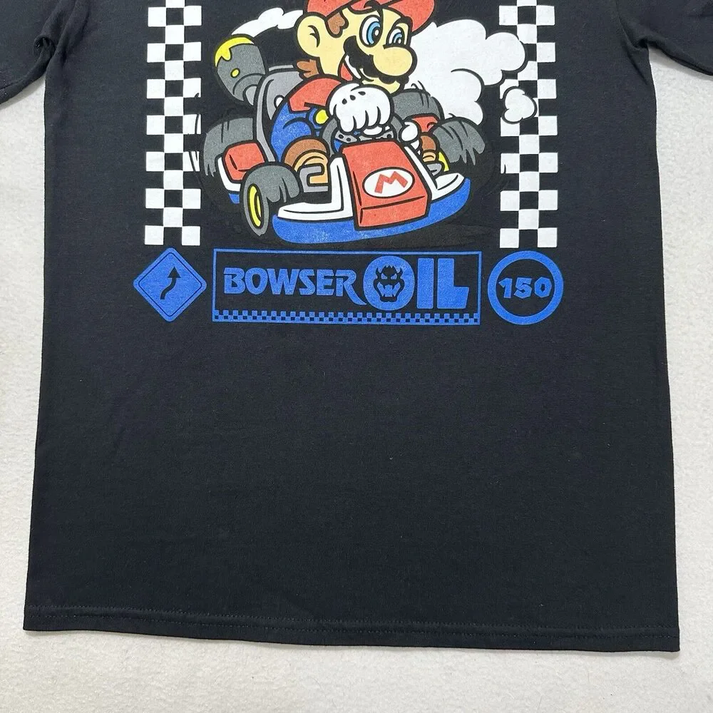 Nintendo Mario Kart Men's Small Black Short Sleeve Graphic T Shirt Bowser Oil - Picture 6 of 11